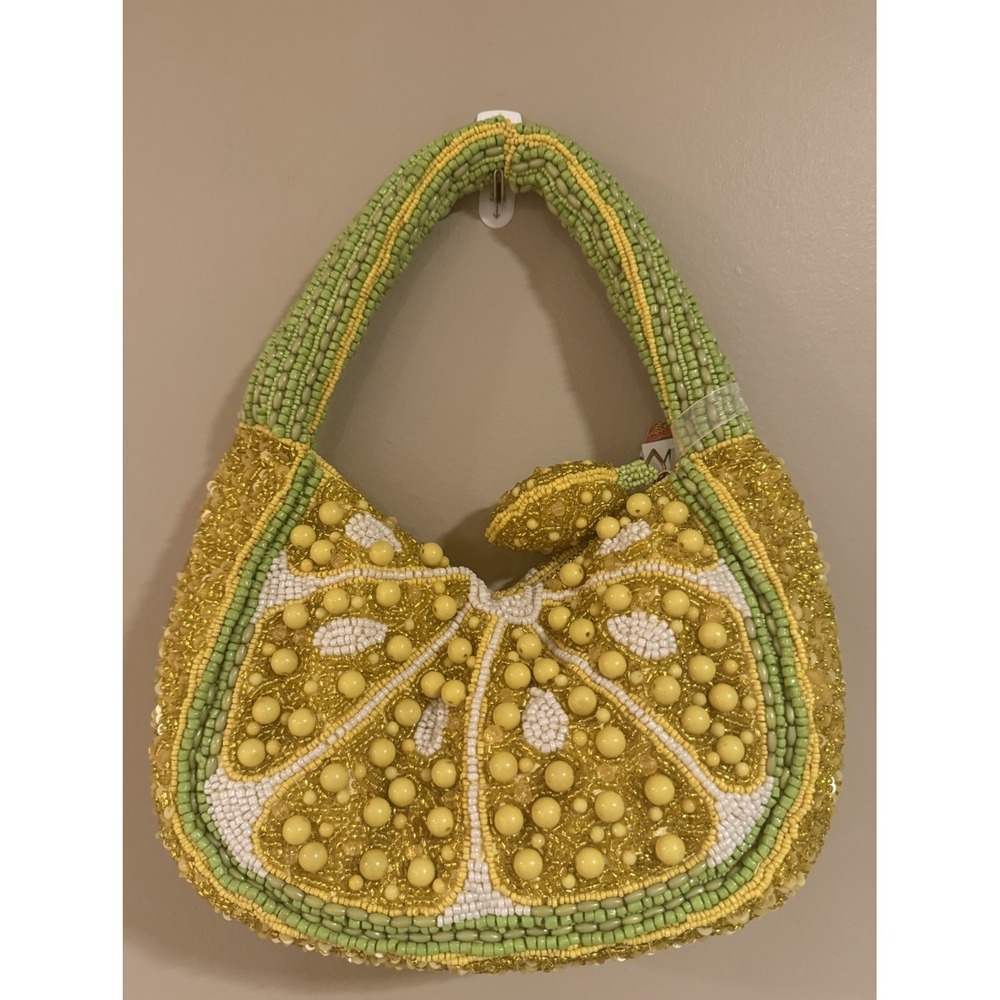 New Release Handcrafted in India Lemon Fruit Beaded Bag Viral TikTok - Picture 3 of 3